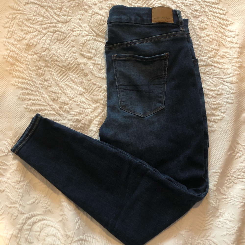 american eagle curvy dark wash jeggings